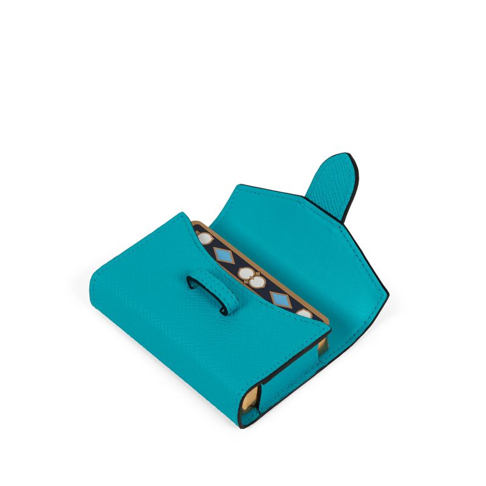 Smythson Чехол для игральных карт Single Playing Cards Case in Panama, Turquoise (бирюзовый / Turquoise)