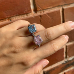 Серебряное кольцо с розовым фабулитом (Fancy Pink).
