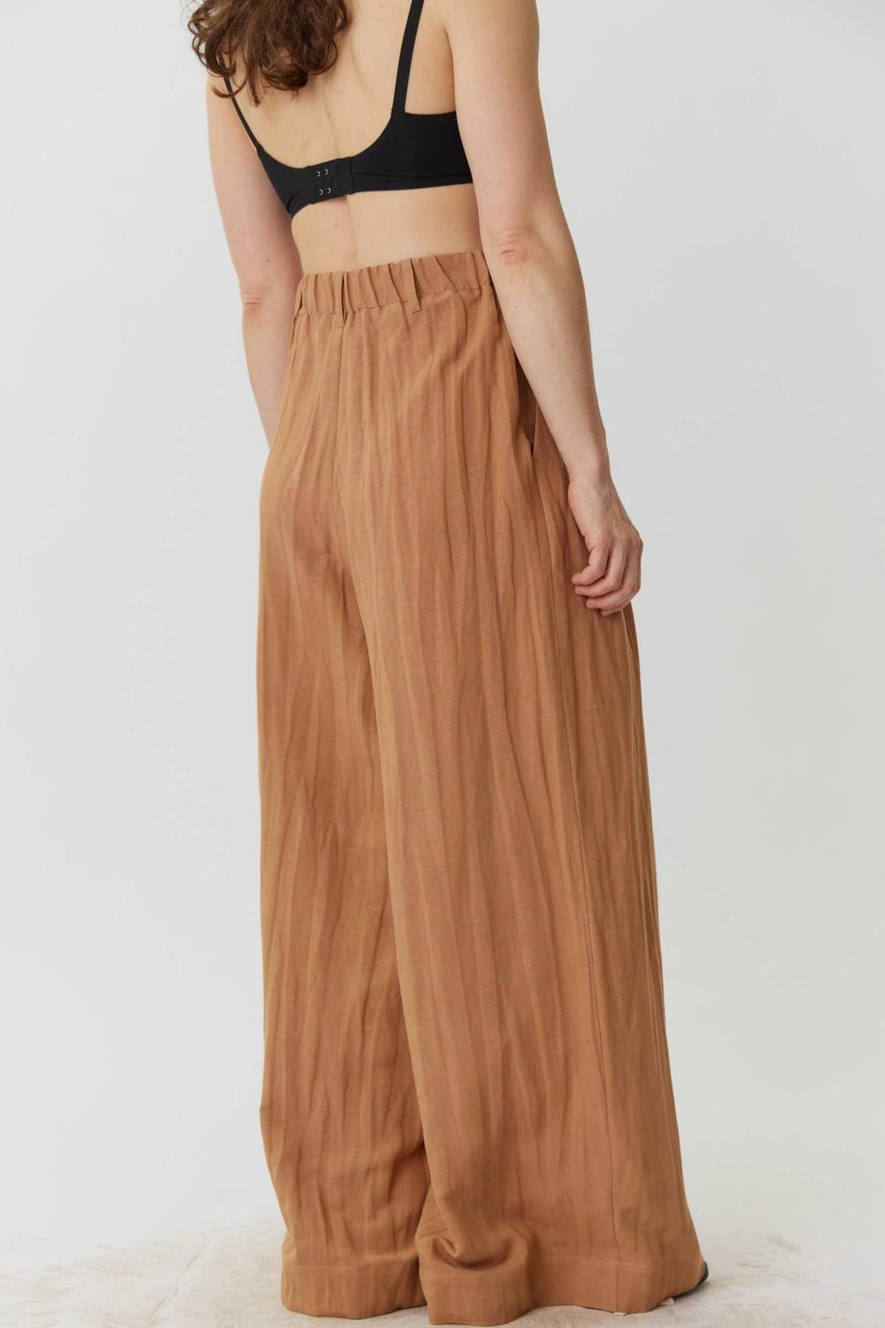 Длинные кюлоты из карамельного льна