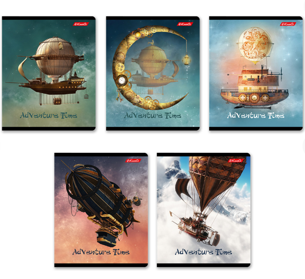 "Светоч" 96ТЕТк-004 Тетрадь ученическая общая, глянцевая ламинация, A5 96 л. на скобе 60 г/кв.м , белизна 100 % 5 шт. клетка 000774 Время приключений