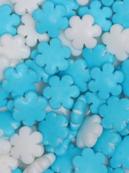 Посыпка кондитерская «Снежинки», бело-голубая, 50 г