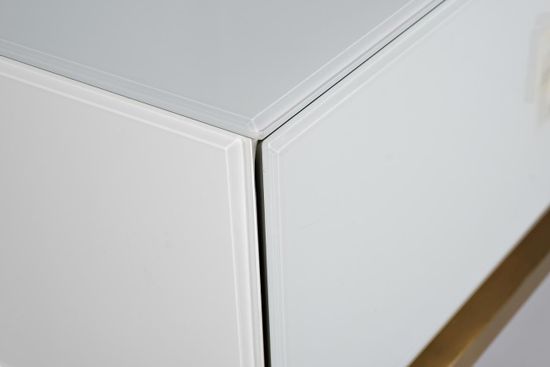 KFG070 Консоль 2 ящика белая/золото 120*42*77см