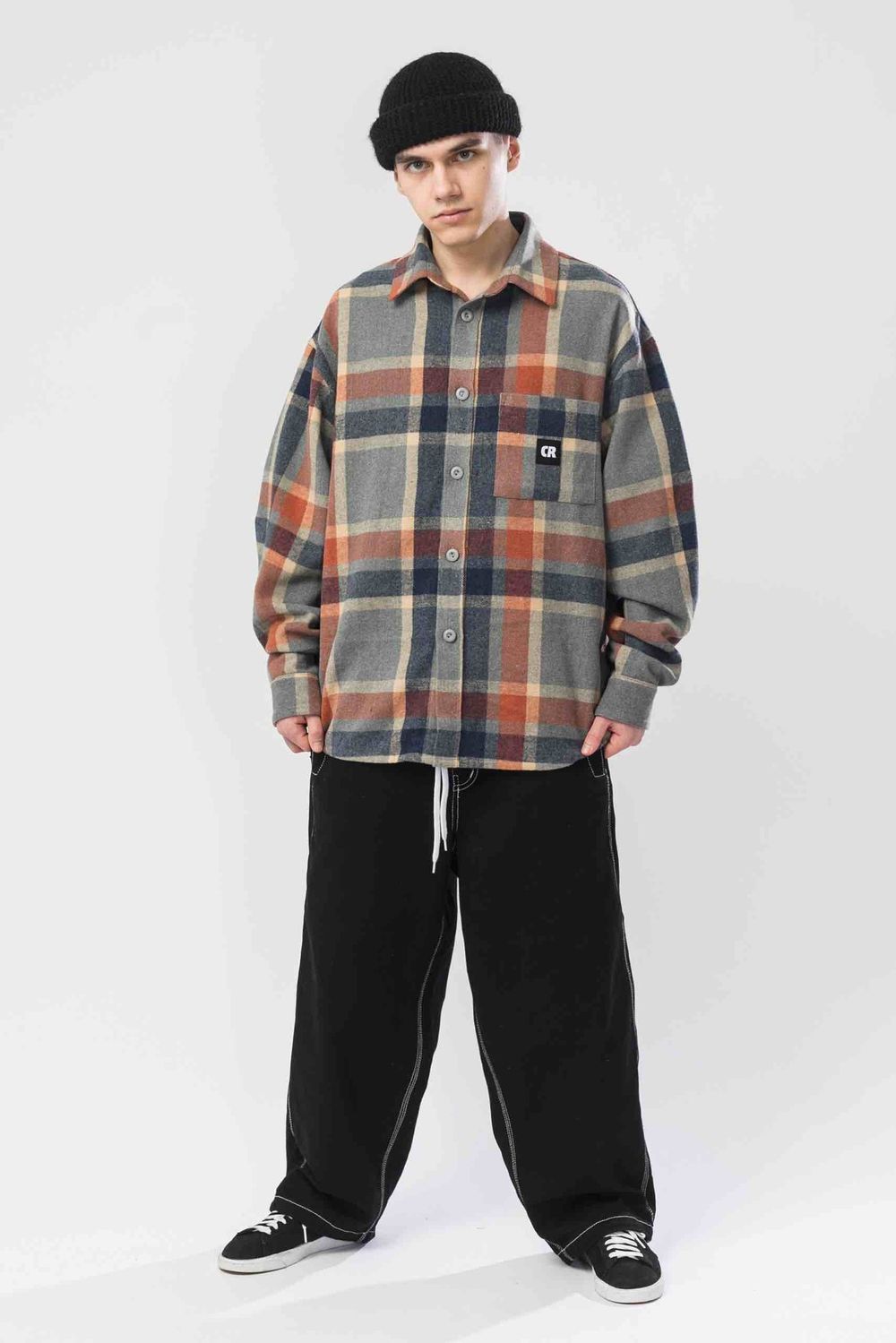 Рубашка Codered Harbor Wide Серый/Нэви/Рыжий/Бежевый Светлый