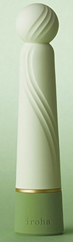 Салатовый вибратор с шаровидной мягкой головкой IROHA Rin+ Hisui - 16 см. (Цвет: салатовый)