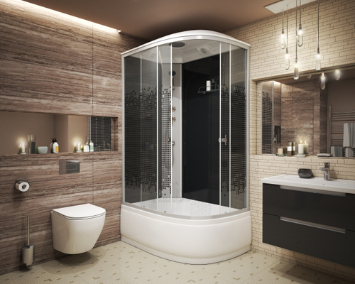 Душ.кабина NG-7510-14R BLACK (1200*800*2150) высокий поддон стекло Мозаика 4 места