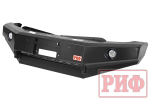 Бампер силовой передний Mitsubishi L200 2005-2015/Pajero Sport 2009-2015 с доп.фарами и защитой бачка омывателя РИФ