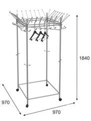 Вешалка напольная на колесах Пико 23 металлик