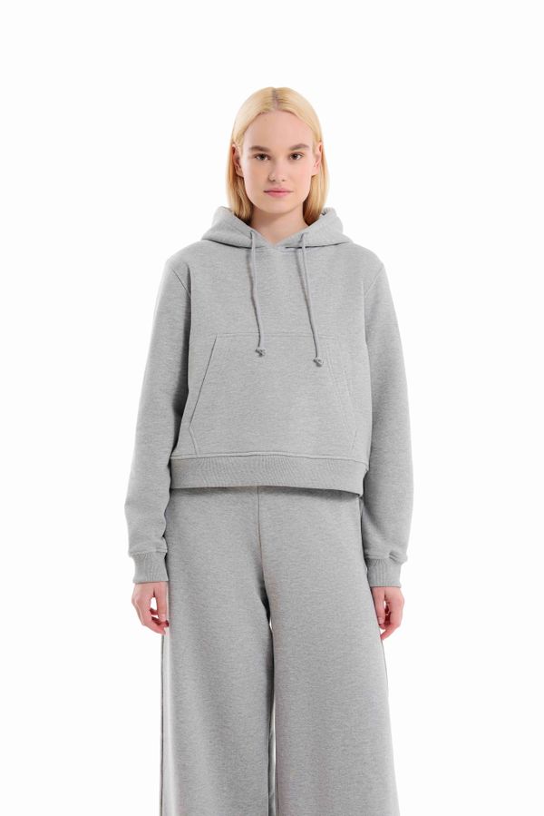 Худи Укороченный серый - фото 2