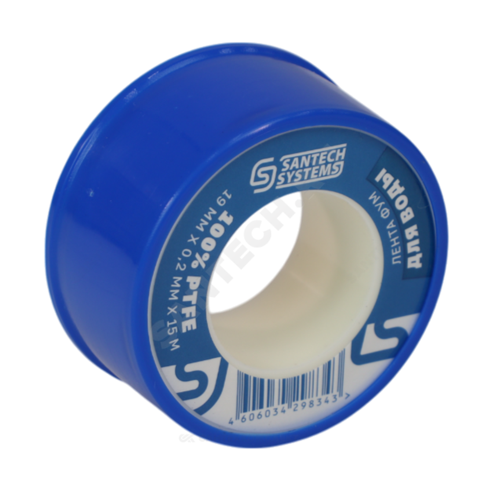 Лента ФУМ PTFE 19ммх0,2ммх15м катушка среда: вода SantechSystems