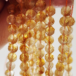 Цитрин природный, шар, огранка, р-р ~6.4 мм, цена за набор 15 бусин