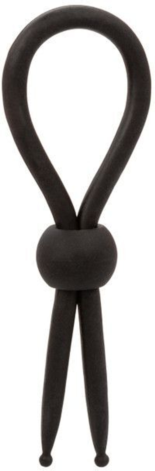 Черное эрекционное лассо на пенис Liquid Silicone Lasso