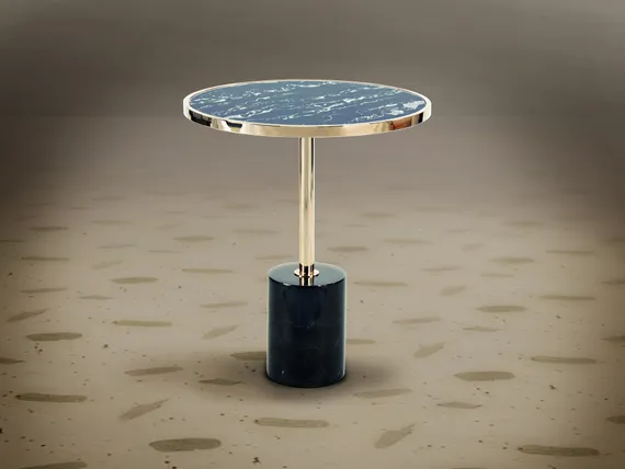 Столик придиванный Dekala Ø46 черный/золотой