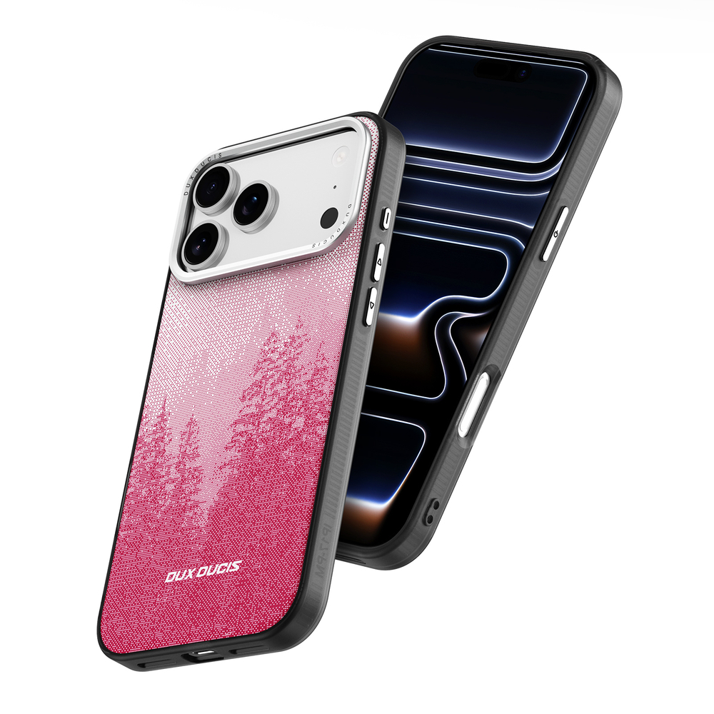 Чехол с MagSafe для смартфона iPhone 17 Pro Max, от Dux Ducis, серия Moro Series Magnetic (дизайнерский рисунок красного цвета)