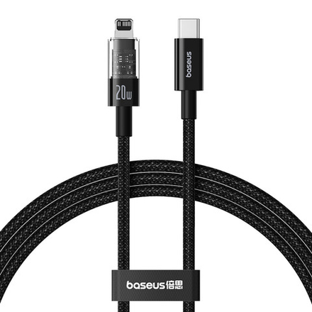 USB-C - Lightning Кабель Baseus Gem Charging+Data 20W 1-2m - Cluster Black