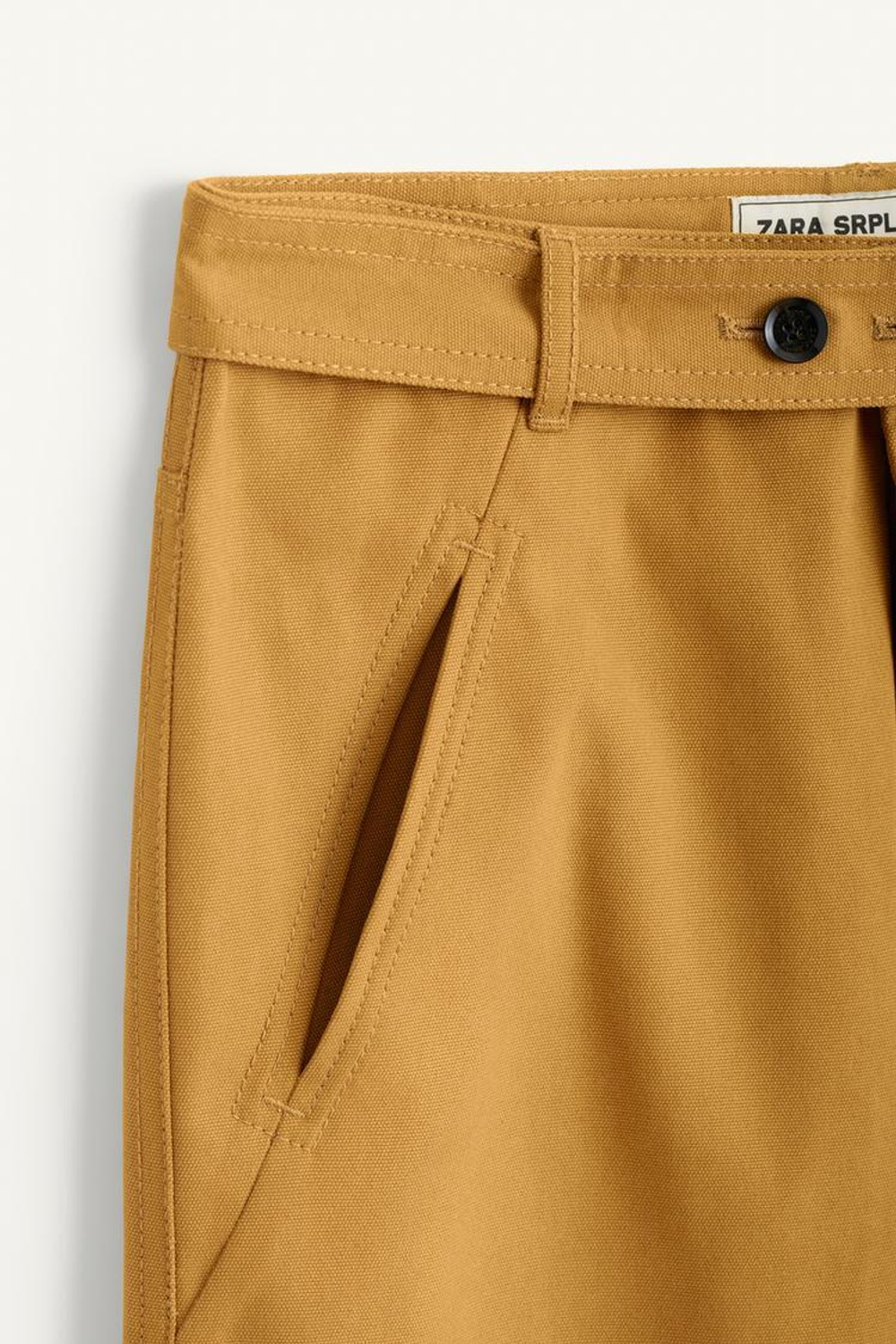 ZARA БРЮКИ ПРЯМОГО КРОЯ, ГОРЧИЧНЫЙ