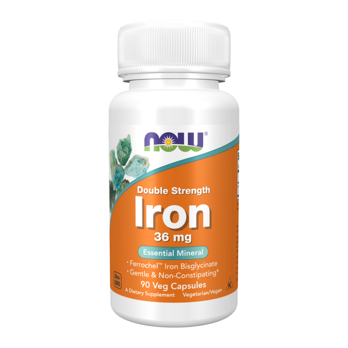 Железо 36 мг, Double Strength Iron 36 mg, Now Foods, 90 капсул