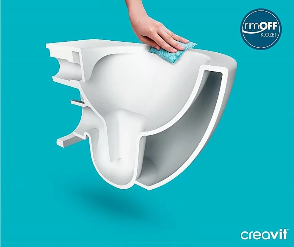 Унитаз подвесной с функцией биде CREAVIT FREE FE322-34CB00E-0002 белый, безободковый