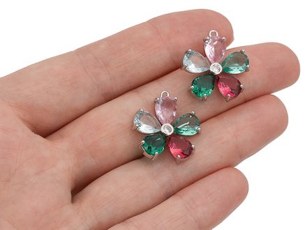 Подвеска "Цветок" со стразами 20,8мм