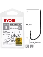 Крючок рыболовный RFH-0530 №08 ( 2 упк по 10шт)