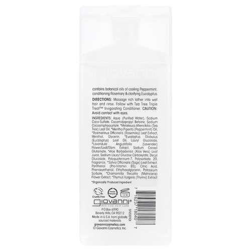 Giovanni, Tea Tree Triple Treat, укрепляющий шампунь, для всех типов волос, 60 мл (2 жидк. унции)