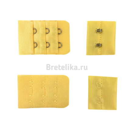 Застежка тканевая, 32 мм, 3*2, желтая