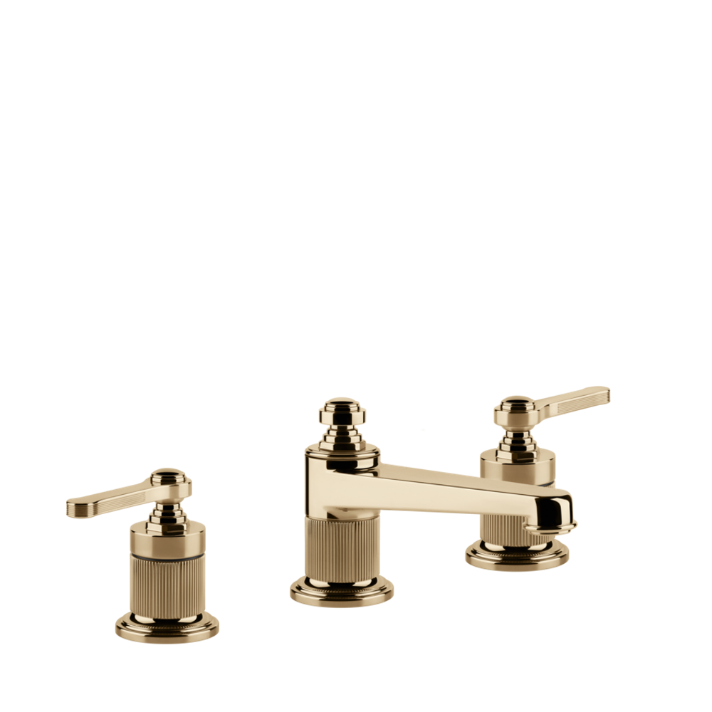 Смеситель для раковины Gessi Venti20 на 3 отверстия, низкий, с донным клапаном