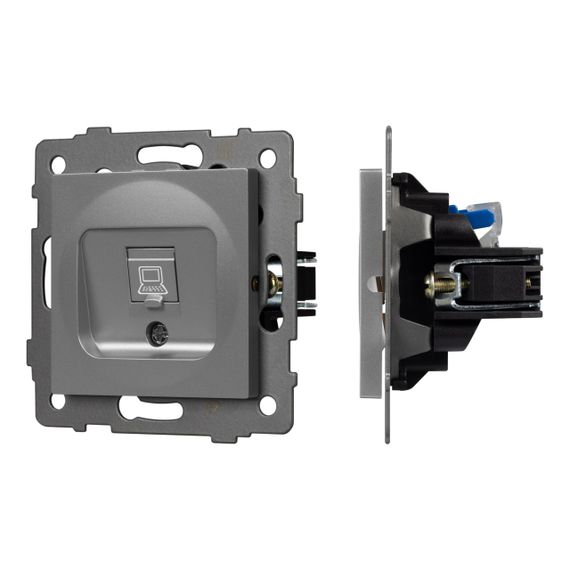 Механизм компьютерной розетки SCT-MPC1-PL-GR-V (RJ-45, CAT6) Arlight 049848