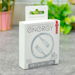 Кабель для мобильных устройств Energy ET-33 USB-С/USB-C, 1м, 60Вт, белый