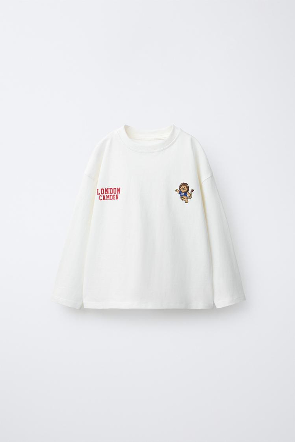 ZARA ЛОНГСЛИВ С ВЫШИТЫМ ЛЬВОМ, БЕЛЫЙ