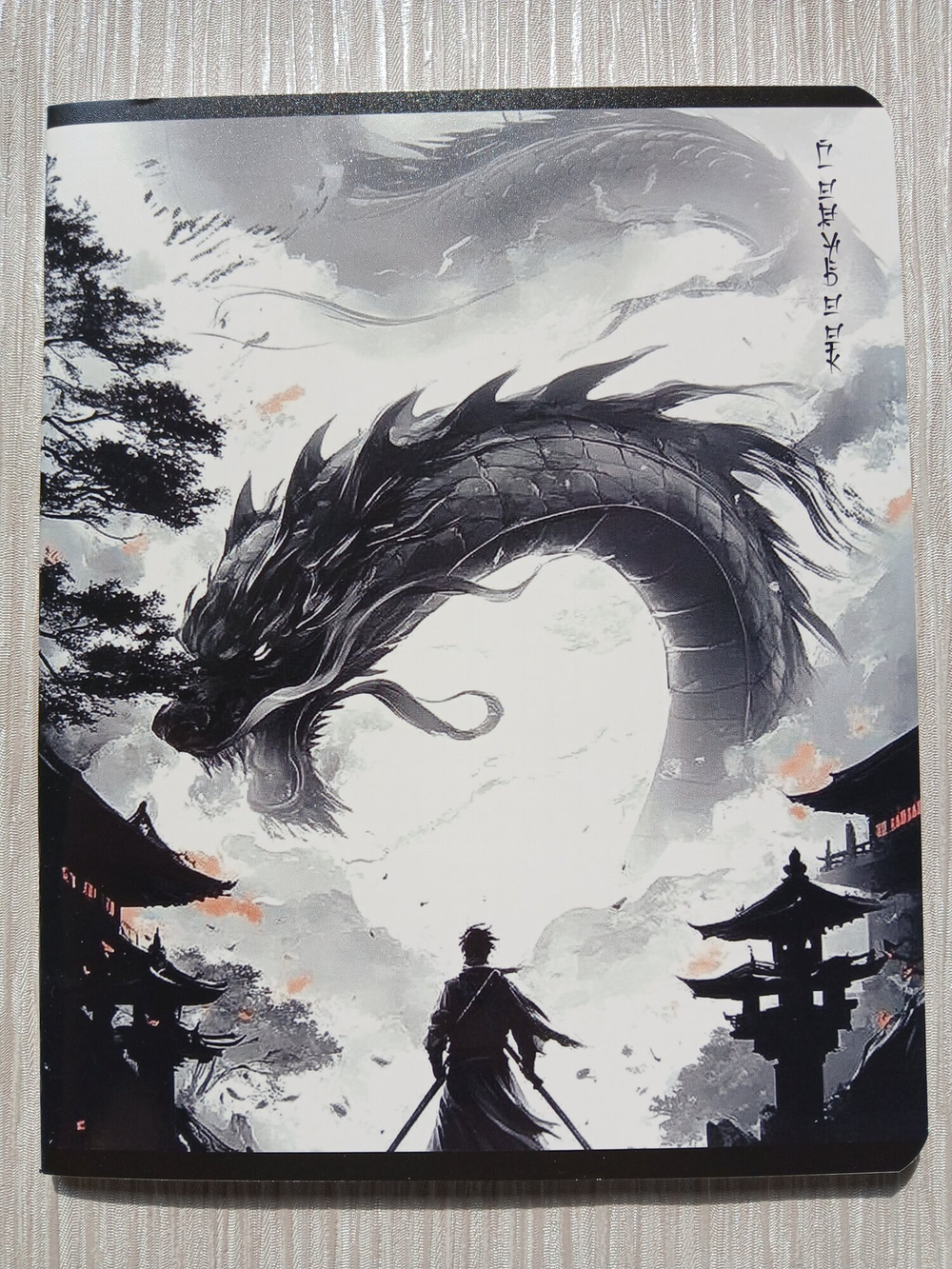 Тетрадь 48 листа А5+.  "Дракон и Самурай", общая, клетка. Формат А5+ (163*203 мм). Арт.120042. С полями. Комплект 5 шт.