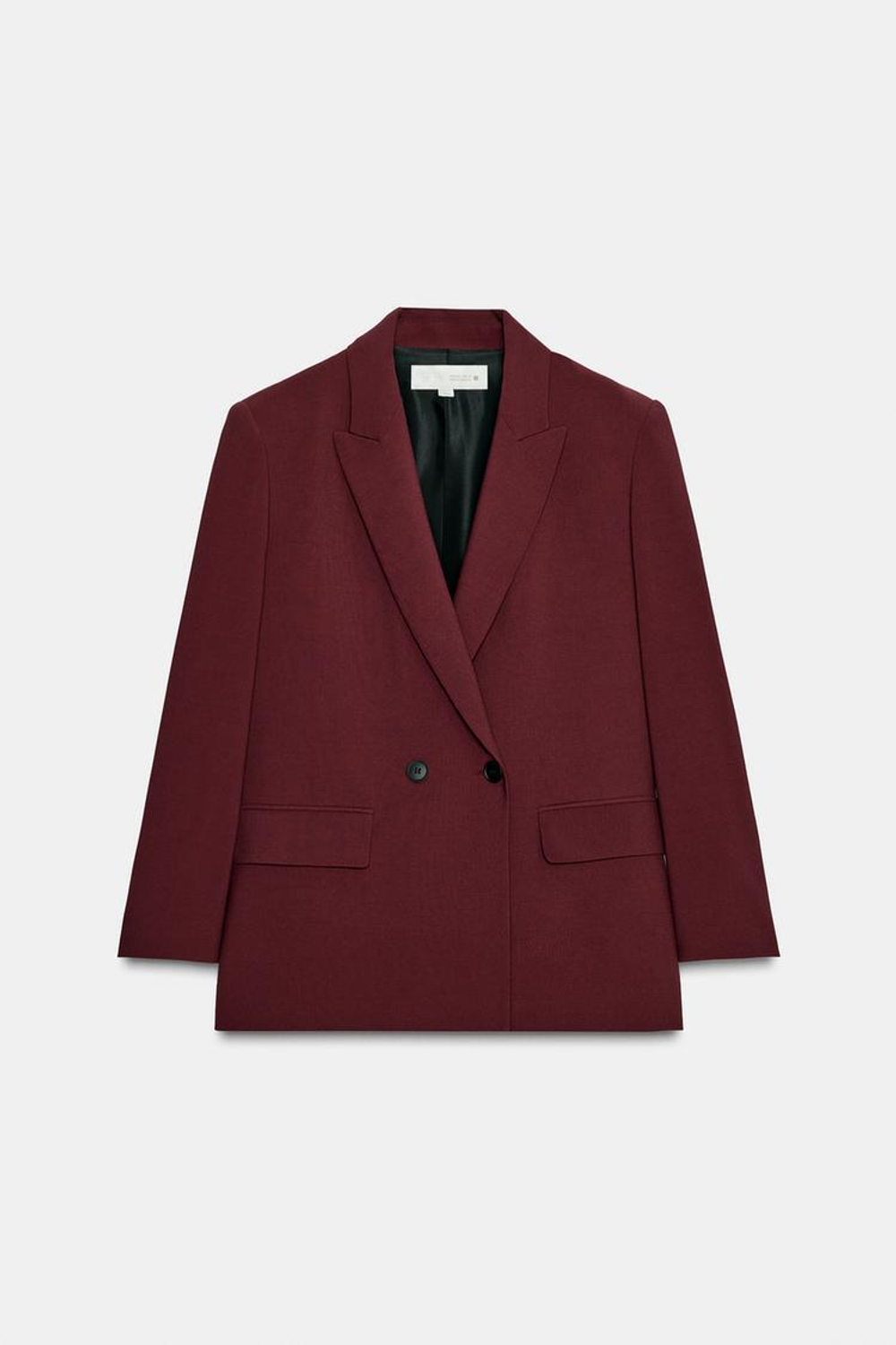 ZARA ДВУБОРТНЫЙ БЛЕЙЗЕР ОВЕРСАЙЗ, БУРГУНДИ