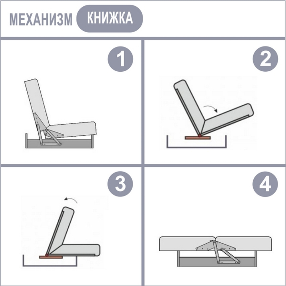 Диван прямой "Книжка с утяжкой" LUCKY Biruza