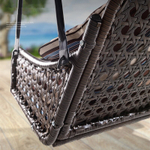 Садовые качели Arabo Lux с диваном из искусственного ротанга, коричневый