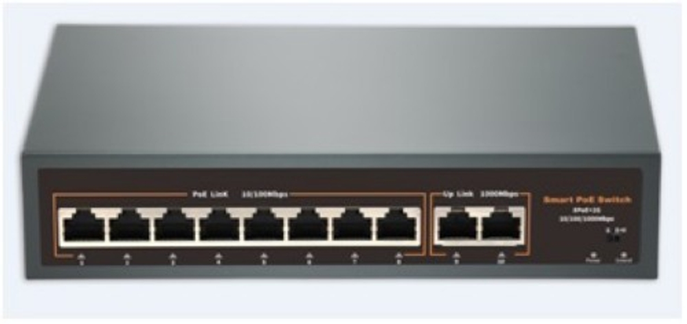 POE-82GE коммутатор PoE 8+2 гигабитных порта, металлический корпус
