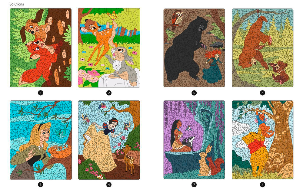 Hachette  раскраска по номерам  DISNEY - Coloriages Magiques - Mystères (7+) - La forêt