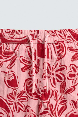 ZARA ПЛАВКИ С ПРИНТОМ В ВИДЕ ФРУКТОВ, РОЗОВЫЙ