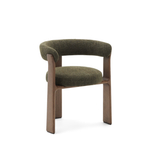 Granite Стул на 3 ножках из зеленого шенилла и массива ясеня в отделке орех