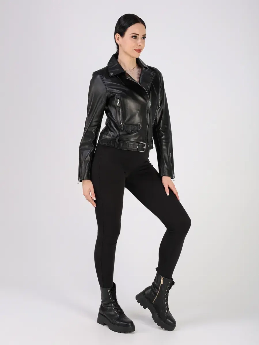 Кожаная куртка демисезонная косуха