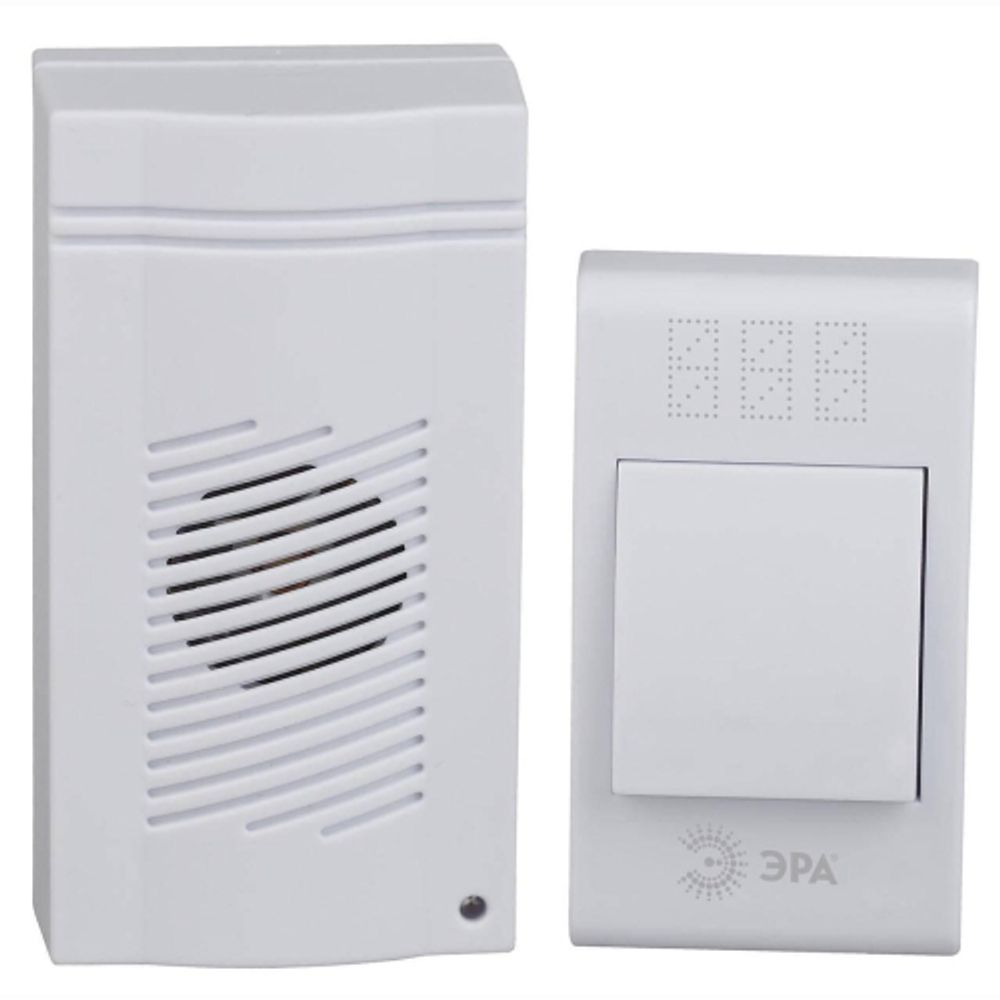 Звонок дверной ЭРА C51 беспроводной белый 32 мелодии в пакете | Электрозвонки беспроводные