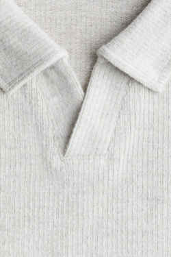 H&M Свитер-поло, светло-серый