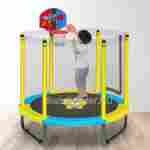 Каркасный батут для детей, с баскетбольным кольцом, диаметр 5 фт