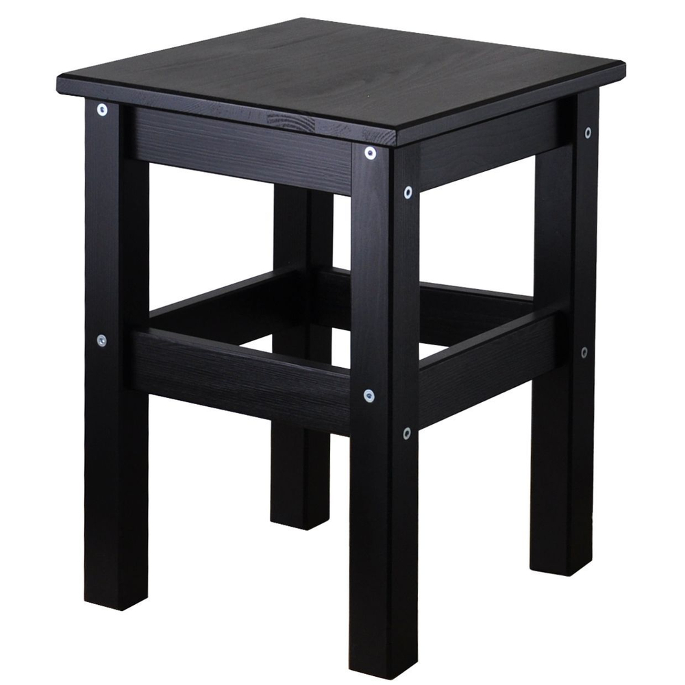 Табурет для кухни, 33х33х45, Одвар, деревянный, для кухни, сосна, черный, IKEA