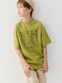 Футболка оверсайз "Бамбук" с принтом 7+