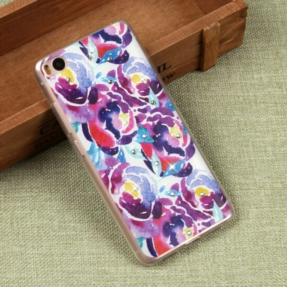 Силиконовый чехол с цветами для Xiaomi Mi5S, 009611