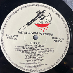 Винтажная виниловая пластинка LP Hirax Raging Violence (USA 1985)