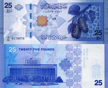 Сирия 25 фунтов 2025 Здание Центрального банка Сирии UNC