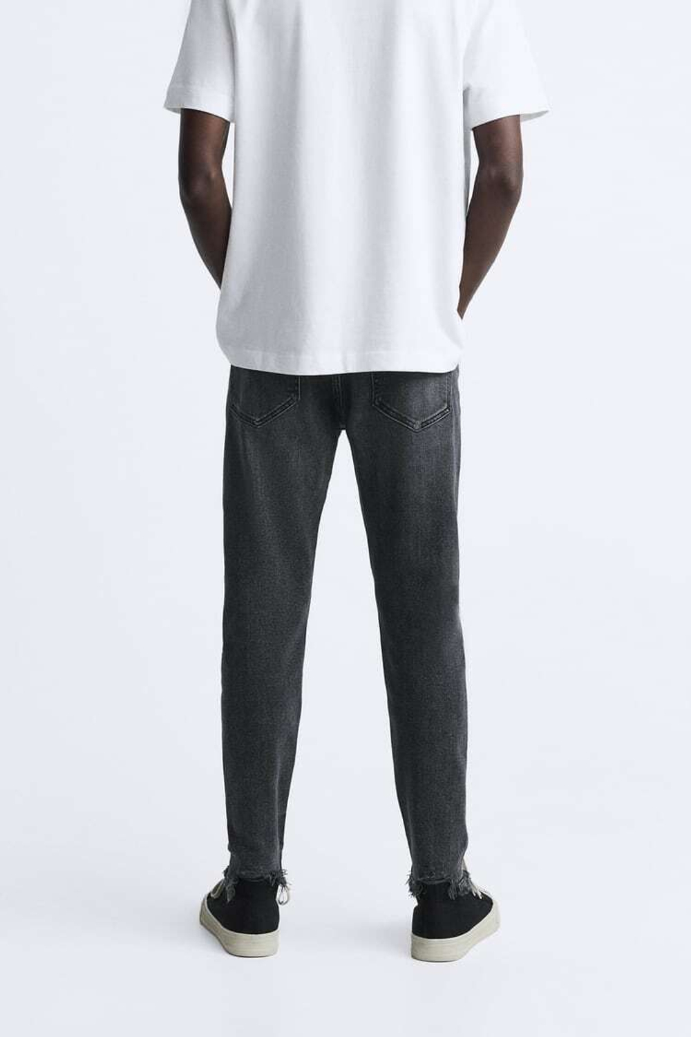 ZARA ДЖИНСЫ SKINNY С РАЗРЕЗАМИ, УГОЛЬНЫЙ