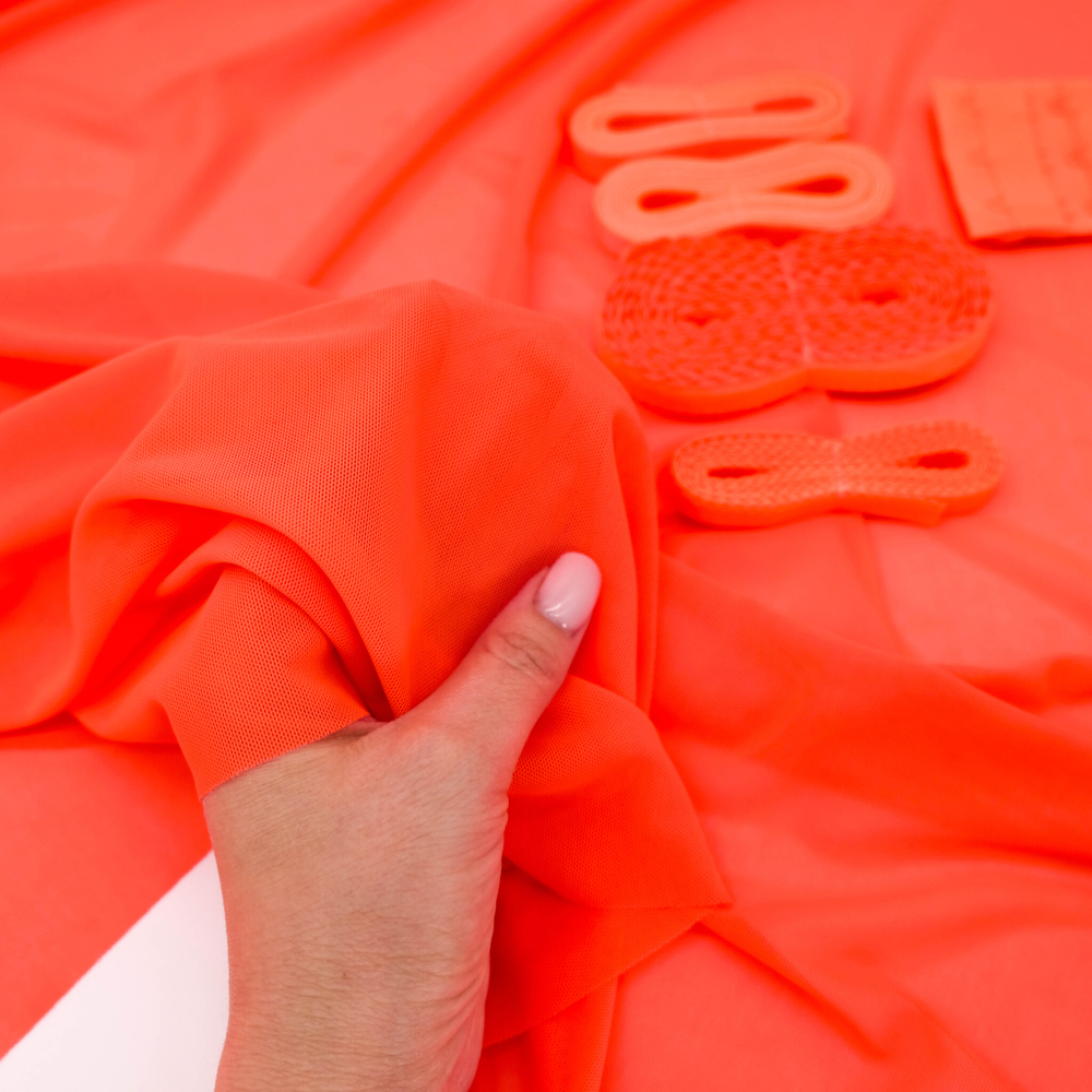 Сетка эластичная ОРАНЖЕВЫЙ НЕОН, Китай