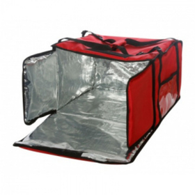 Термосумка на 9-10 пицц 450х450х500 мм фольгированная красная с вентиляцией