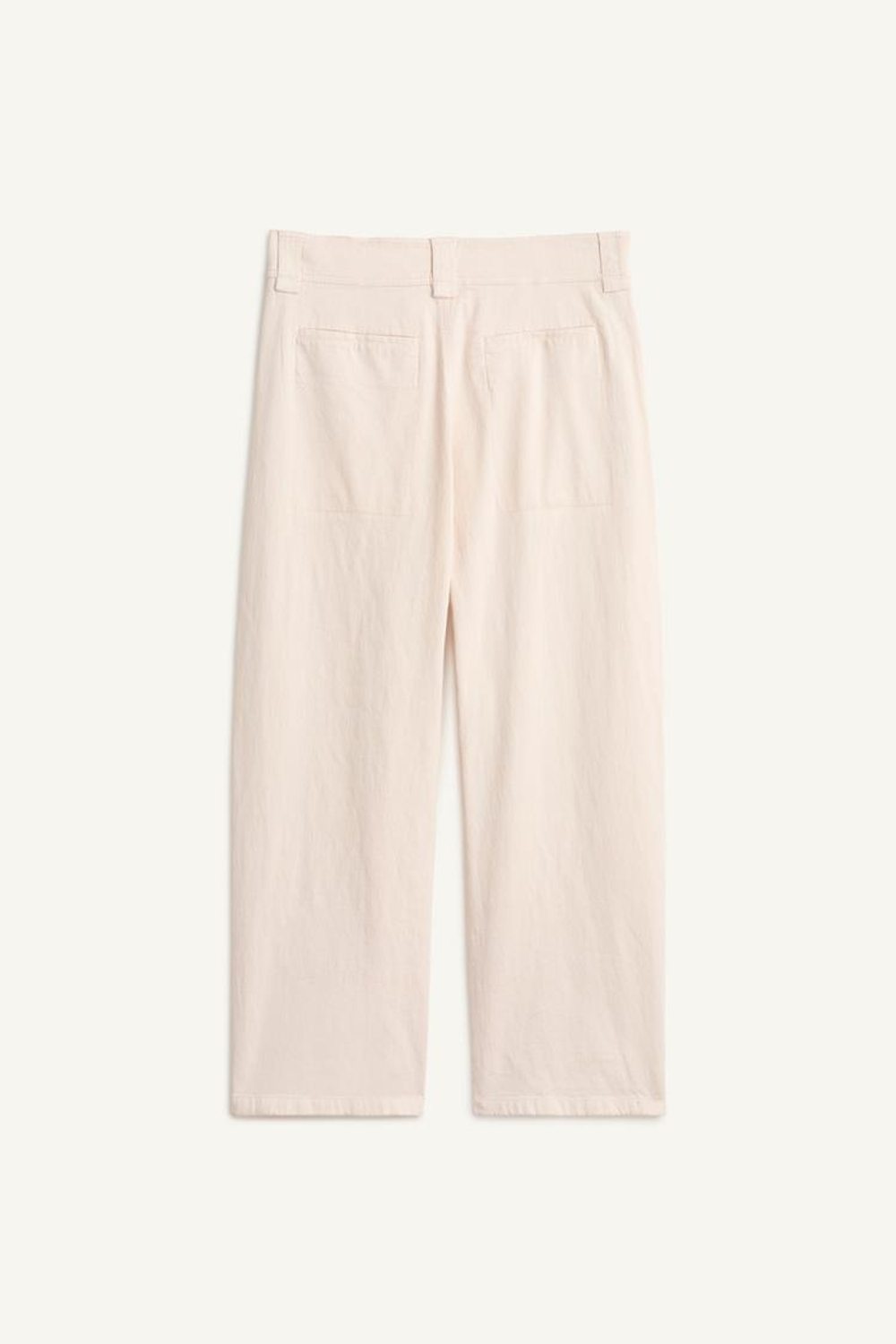 ZARA БРЮКИ ИЗ СМЕСОВОГО ХЛОПКА, ЦВЕТ СЛИВОЧНОГО МАСЛА